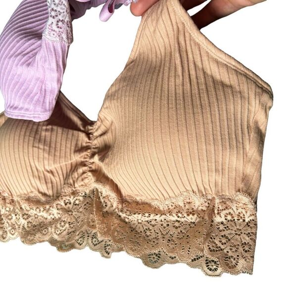 Live2Lounge Bralette Set of 2 Bra Pink Tan Lace 2X XXL - Picture 4 of 8